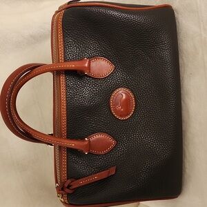 Dooney and Bourke All Weather Leather Dark Brown Barrel Satchel